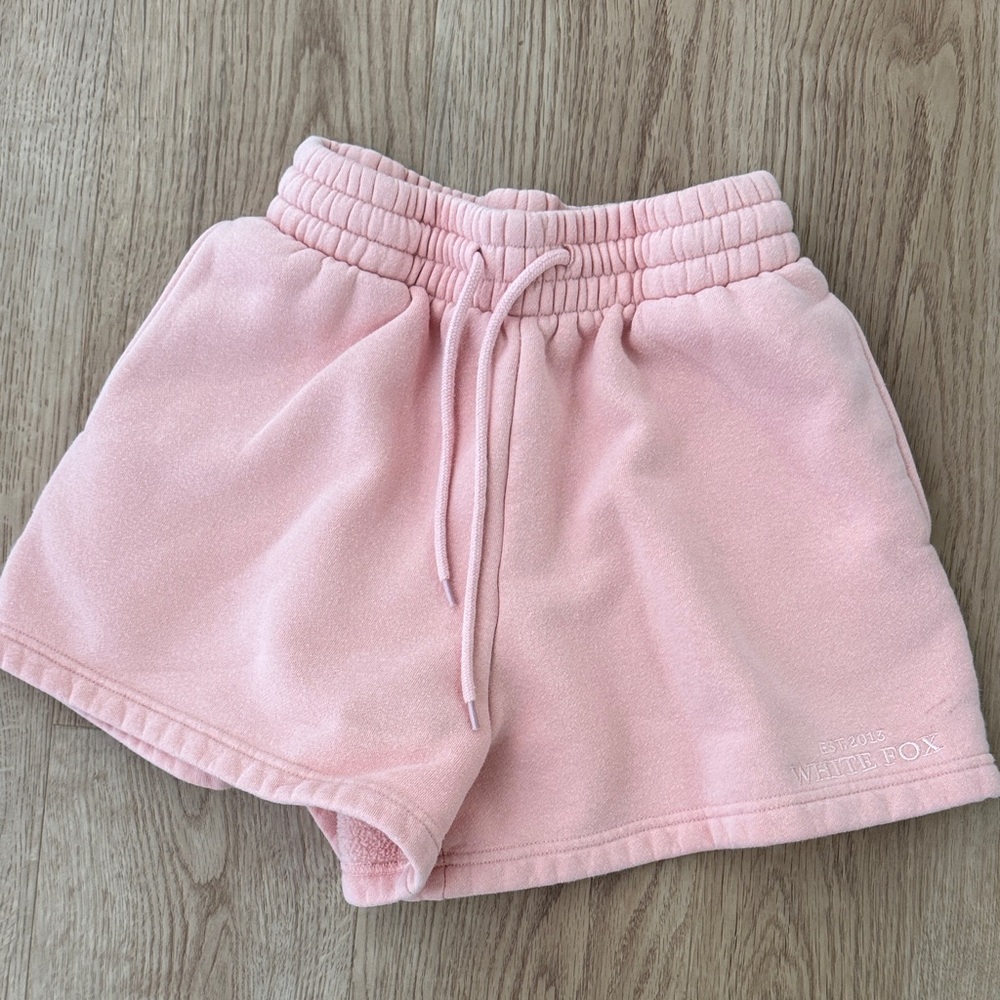 White Fox Boutique Pink Sweatshorts Terry Drawstring Women's Shorts